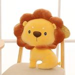 Peach Cuddle Cute Animal Shaped Cushion for Kids Room (45x45 cm, Lion) Animal Cushion for Kids, Kids Furnishing, Decorative Cot Cushion, Nursery Décor, Baby Pillows, Lion Cushion