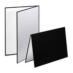 Meking 3 in 1 Photography Reflector Cardboard, 17 x 12 inch Folding Light Diffuser Board for Still Life, Product and Food Photo Shooting - Black, Silver and White, 2 Pack