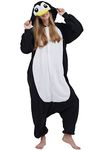 DarkCom Unisex Adult Hooded Pajamas Halloween Homewear Christmas Penguin Onesie One Piece Loungewear Nightwear XL