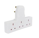 3 Way Plug Adapter UK Switched Socket- Multi Plug Extension 13A Wall Socket Surge Protector Power Extender Travel Adapter For Home, Office, Kitchen- White