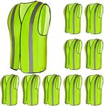 10 Pack Mount Marter Safety Reflective Vest for Outdoor Operator and Sportsmen, Fluorescent Green