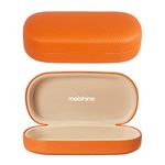 molshine Hard Shell Leather Sunglasses Case,Classic Large Glasses Case for Women Men,Sunglass Eyeglasses (Orange)