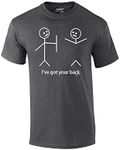 Funny T-Shirt Stick Figures I Got Your Back-HeatherGray-Small