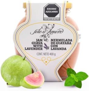 Sole E Amore - Gourmet Guava Jam 14 oz - Fruit Preserves - Mermelada de Guayaba - Fruit Spread Perfect for Toast, Bagels, and More (Single Pack, With Mint)