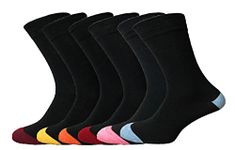 MP Hosiery ZombaFlo® 6 Pairs Diabetic Socks for Men NON Elastic Soft Grip Comfortable Tops cotton Rich Colorful Heel and Toe UK Size 6-11