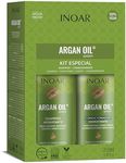 Inoar Argan Shampoo & Moisturizing Conditioner Haircare Set with Argan Oil & Cocoa Butter for Smoothing Repair, 2x250ml