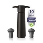 Vacu Vin 981460 Wine Saver Vacuum Pump with 2 Reusable Wine Stoppers | Preserve Wine Freshness | Leak-Proof, Airtight Seal | BPA-Free, Dishwasher Safe - Black (Imported from Netherland)