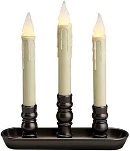 HOLIDAY PEAK Battery-Operated LED Triple Window Candle