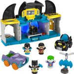 Fisher-Price Little People DC Super Friends Toddler Toy Deluxe Batcave Playset with Batman Figure for Pretend Play Ages 18+ Months (Amazon Exclusive)