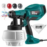 NEU MASTER Upgraded Paint Sprayer - Fence Paint Sprayer,[500W/1200ml/4 Nozzles/3 Patterns] HVLP Electric Spray Gun for Home Interior and Exterior, Cabinets, House, Fence, Ceiling