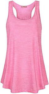 Cestyle Athletic Tank Top Women Loose Fit,Juniors Sleeveless Racer Back Fitness Tops Exercise Shirts Tee Athleisure Workout Tanks for Jogger Pink Marble XX-Large