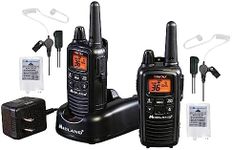 Midland LXT600BB FRS Walkie Talkie Set - Long Range Two-Way Radio with NOAA Weather Alert Technology, 36 Channels, and Silent Operation (Black, 2 Radio Set)