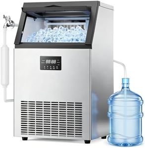 Commercial Ice Maker Machine, 200 lbs/24H with 50 lbs Storage Bin, 55 Clear Ice Cubes/Cycle, ETL Approval Stainless Steel Undercounter Ice Machine with Self-Cleaning & Water Filter for Home, Bar