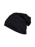 Gajraj Cotton Slouchy Beanie and Skull Cap for Summer, Winter, Autumn and Spring Season (Black, Free Size) , Unisex , Pack of 1