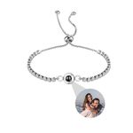 Godchoices Custom Photo Bracelet Personalized Photo Projection Bracelet Circle Photo Bracelets with Picture Inside for Women/Men/Couple/Best Friend