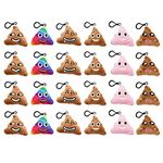 JZK 24 Pcs Mini poo Emoticon Plush Toy 5cm poo Keychain Keyring for Children Kids for Party Bag Fillers, kids Birthday Party gift favours