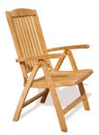 Jati Tewkesbury Reclining & Folding Teak Garden Chair - Grade-A Teak | 5 Adjustable Positions | Delivered Ready-Assembled