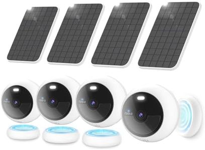 Noorio Solar Security Cameras Wireless Outdoor, 1080P Battery Powered Magnetic Outdoor Camera with AI Motion Detection, 2.4G WiFi Only, Color Night Vision, Local Storage, 4-Pack