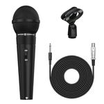 DIGIMORE Cardioid Dynamic Microphone | Wired Mic with 20ft XLR Cable & Mic Holder | for Vocals, Singing, Karaoke, Live Performance (D-1020)