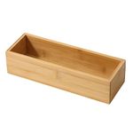 HOKIPO Bamboo Drawer Organizer Storage Box for Office, Home, Kids Room 27X9X7 cm (NEW-5058)