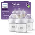 Philips Avent Natural Baby Bottle with Natural Response Nipple (Slow Flow, Flow 2), 4oz, 3-pack, SCY900/03