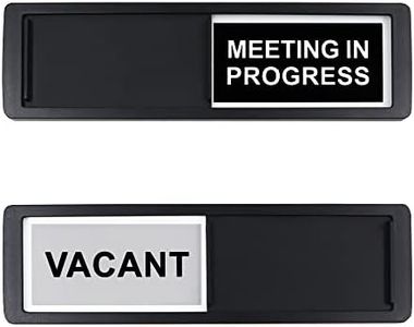 2 Pcs Privacy Sign, Vacant/Meeting in Progress Sign, 7 x 2 Inch Door Sign for Office Conference, Tells Whether Room Vacant or In a Meeting, Slider Door Indicator Sign