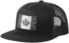 BASSDASH Flat Brim Trucker Cap Adjustable Snapback Hat Mesh Back for Men Women