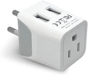 Ceptics Thailand Travel Adapter with Dual USB - Type O Ultra Compact US to Thailand Plug Adapter - 3 in 1 Safe Grounded - Ideal for Cell Phones, Laptops, Cameras, and More