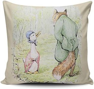 Fanaing Green Pink and Brown Duck and Fox Pillowcase Home Sofa Decorative 20X20 Inch Square Throw Pillow Case Decor Cushion Covers One-Side Printed