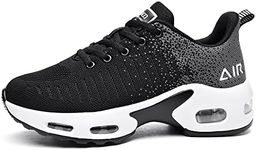 Autper Women's Air Athletic Tennis Running Sneakers Lightweight Sport Gym Jogging Breathable Fashion Walking Shoes(US 5.5-10 ), Black 4, 7.5 US