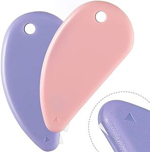 Hicarer 2 Pcs Ceramic Safety Cutter Fixed Box Opener Letter Photo Cutter Scrapbooking Handmade Art Design for Office and Home,fits Keychains Practical Accessories