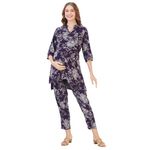 AV2 Women Cotton Maternity|Nursing|Feeding Printed Tunic & Bottom Coord set Wine Large 2426