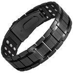 Jeracol Lymph Detox Men Magnetic Bracelet,3X Ultra Strength Magnets Pure Titanium Magnetic Wristband for Valentine's Day Gift,Unique Folding Clasp Brazaletes with Adjustable Tool&Gift Box