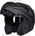 ILM Motorcycle Helmets for Adults Dual Visor Enlarged Air Vents Modular Full Face Cascos para Motos Men Women DOT Model DP998(Matte Black, Medium)