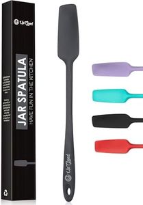 Silicone Jar Spatula | 600F Heat Resistant Non-Stick Rubber Scraper | Perfect for Jars, Smoothies, Blenders | One Piece Utensils | Durable Kitchen Cookware (UpGood Professional Spatulas, Grey)