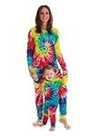 Just Love Mommy and Me - 100% Cotton Pajama Pant Set with Jogger Bottom – Women’s & Girls, Tie Dye Bright Swirl, Small