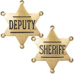 Finduat 2 Pack Mental Western Sheriff Deputy Badge for Kids Adults Party Favors Supplies, School Carnival Prizes, Party Bag Gift Fillers