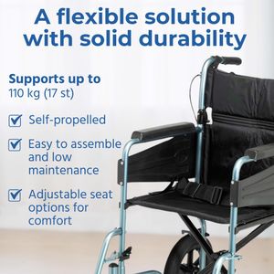 Days Escape Lightweight Folding Wheelchair for Adults – Narrow, Purple, Adjustable Footrests