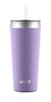 Ello Beacon Vacuum Insulated Stainless Steel Tumbler with Slider Lid and Optional Straw, 24 oz, Lavender