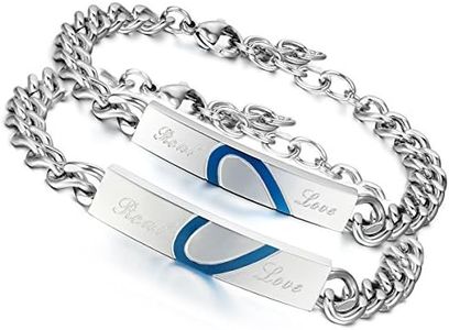 Flongo - Bracciale romantico in acciaio inossidabile, per coppia, unisex, amore, cuore, motivo: Real Love fantasia, idea regalo per San Valentino
