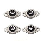 Eowpower 4 Pieces 8 mm Bore Diameter Flanged Ball Mounted Pillow Block Insert Bearing