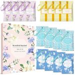 LA BELLEFÉE Scented Sachets for Drawer and Closet, 16 Packs Long-Lasting Sachets Bags, Home Fragrance Perfume Sachets 4 Scents - Fresh Linen, Lavender, Vanilla, Pure Cotton