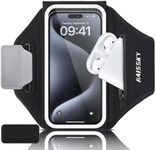 Kebrela Running Phone Armband with Earphone Holder - 3D Design Cell Phone Armband for iPhone 15/14/13 Pro/Plus & Galaxy S20/S10, Water Resistant Sports Phone Holder with Key Slot, Ideal for 6.9" Phone