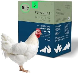FLYGRUBS Superior to Dried Mealworms for Chickens (5lb) - 85X More Calcium Than Live mealworms - Non-GMO Chicken Feed - BSFL Treats for Hens, Ducks, Turkeys, Wild Birds, Turtles, Quails