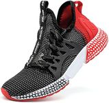 ASHION Kids Shoes Lightweight Boys Sneakers Non Slip Comfortable Big Kids Shoes for Tennis Running Athletic,82 Dark Red4
