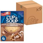 Batchelors Cup a Soup Cream of Mushroom Instant Soup Sachets, 99 g Box (Pack of 9 Boxes - Each Contains 4 Sachets)