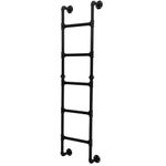 5.4Ft Basement Window Well Egress Ladder, Metal Fire Escape Ladder Loads 330lbs, Wall Mounted Climbing Ladder for Attic, Bunk Bed, RV, Deck, Dorm