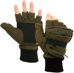 Mens Fleece Mitten Gloves 3M Thinsulate Thermal Convertible Mittens Cold Weather Half Finger Gloves