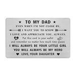 Jzxwan to My Dad Card from Daughter, Best Dad Gift Ideas for Men, Dad Birthday Gifts from Daughter, Hero Dad I Will Always Be Your Little Girl Presents