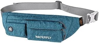 WATERFLY Fanny Pack for Women Men Water Resistant Small Waist Pouch Slim Belt Bag with 4 Pockets Lightweight Crossbody Chest Bag Fit All Phones, 11.02 x 2.1 x 4.3 inch,11.02 x 2.1 x 4.3 inch